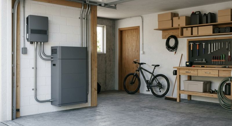 batterie de stockage solaire dans un garage